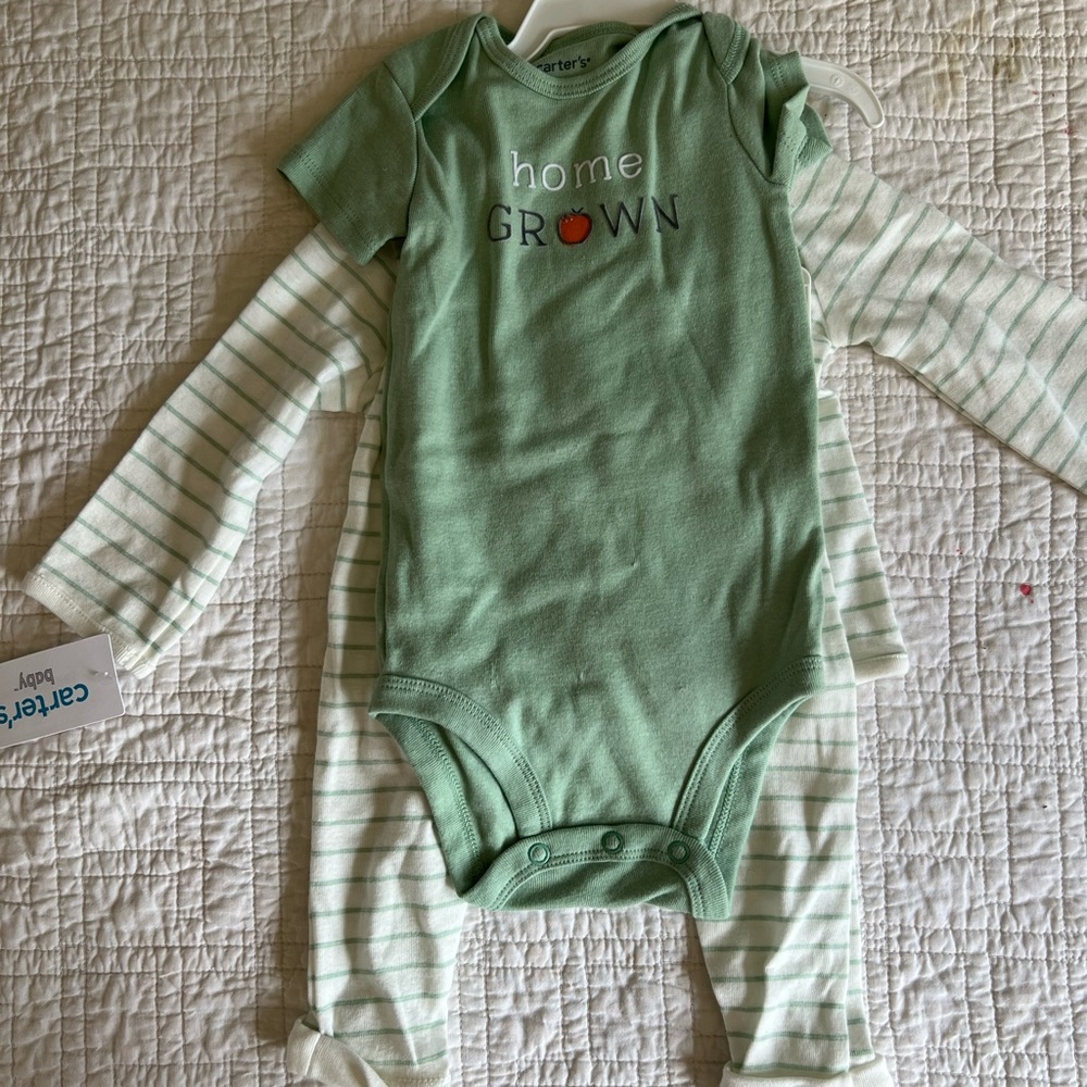 Carters 6 months NWT “home grown” outfit pair